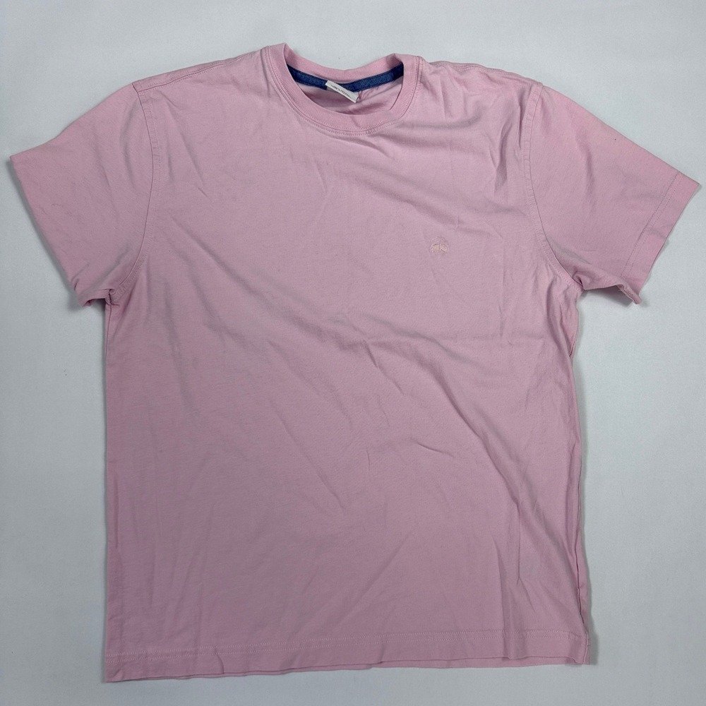 Brooks Brothers‎ 1818 Mens S Pink Short Sleeve Crew Neck Fleece Logo T-Shirt